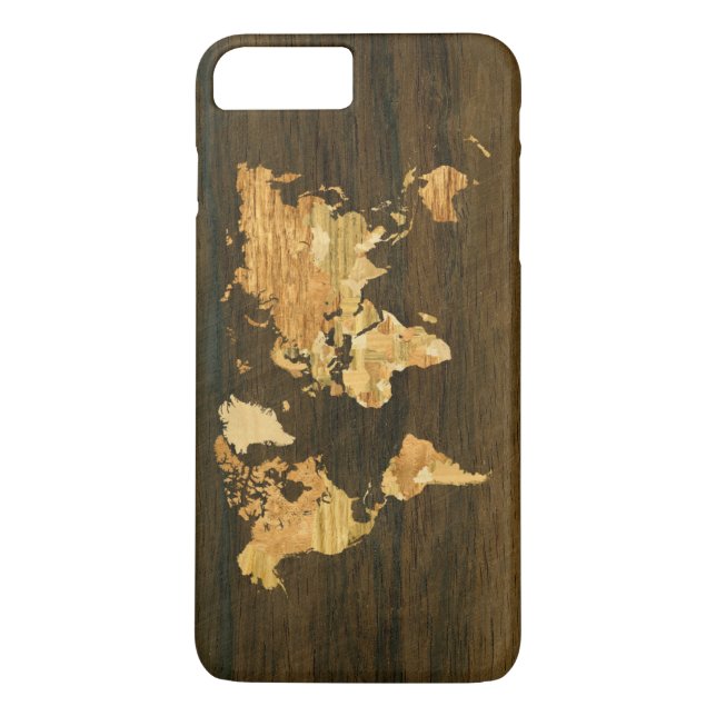 Wooden World Map Case-Mate iPhone Case (Back)