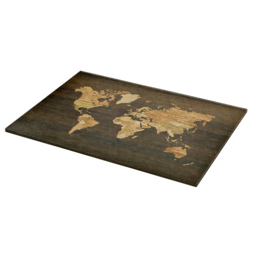 Wooden World Map Cutting Board