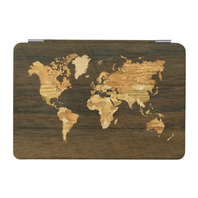 Wooden World Map iPad Mini Cover (Horizontal)