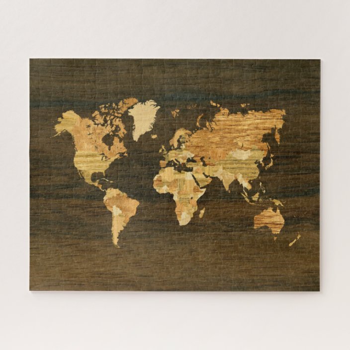 wooden world puzzle