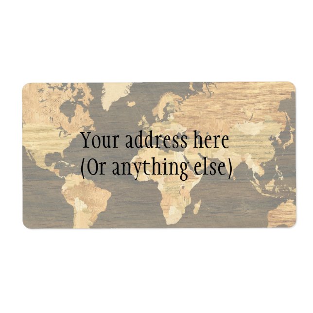 Wooden World Map Label (Front)