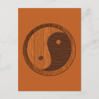 Wooden Yin Yang Postcard