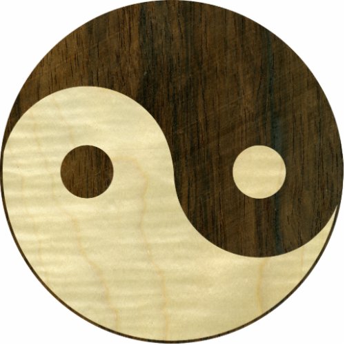 Wooden Yin Yang Symbol Statuette