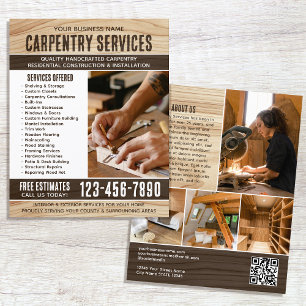 Woodgrain Carpenter Construction Handyman Brown Flyer
