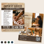 Woodgrain Carpenter Handyman Rustic Brown Flyer<br><div class="desc">Attract more customers to your business with this stylish marketing flyer. A perfect choice if you're looking for a rustic, natural or handcrafted vibe. Featuring a woodgrain texture and rustic bold lettering, with five photos to showcase your work. Personalize the template with your name, headline, description, list of services, a...</div>