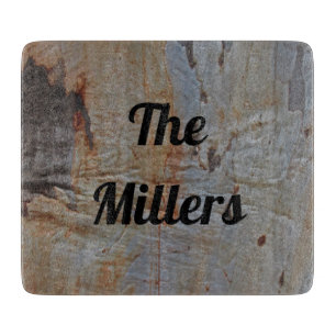 Woodgrain Family Name Tree Bark Photo Nature Cutting Board