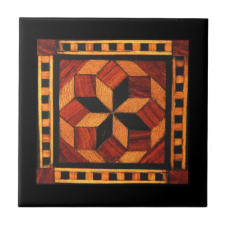 Woodgrain Inlay Pattern Ceramic Tile