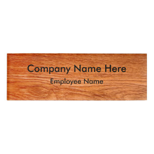 Woodgrain Look Name Tag