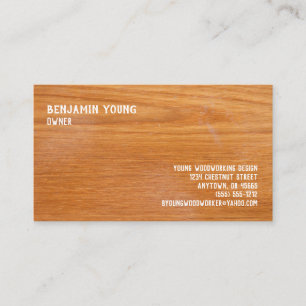 Woodgrain Oak Style Seven Line Custom Business Card