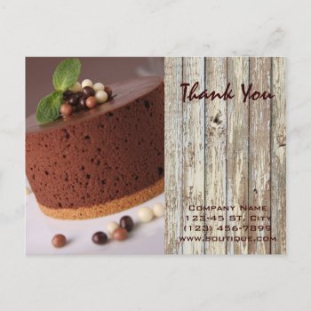 Woodgrain Rustic Dessert Chocolate Cake Bakery Postcard by heresmIcard at Zazzle