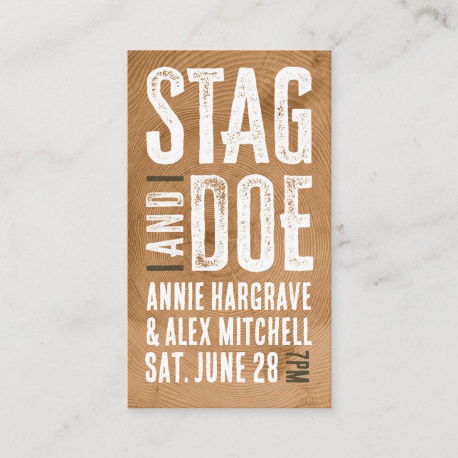 Woodgrain Stag and Doe Ticket  (Front)