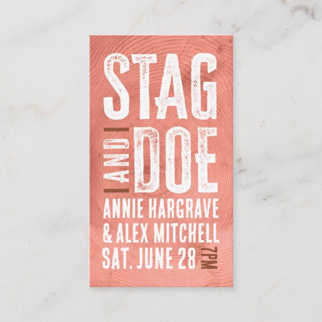 Woodgrain Stag and Doe Ticket  (Front)
