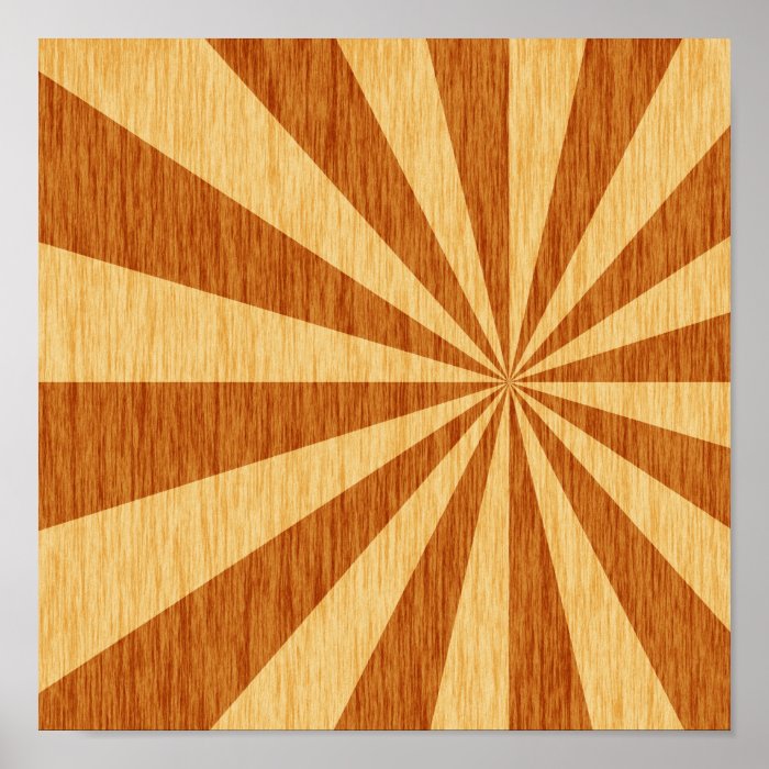 woodgrain starburst pattern poster