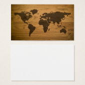 Woodgrain Textured World Map (Front & Back)