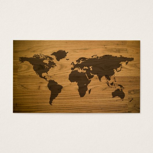 Woodgrain Textured World Map (Front)