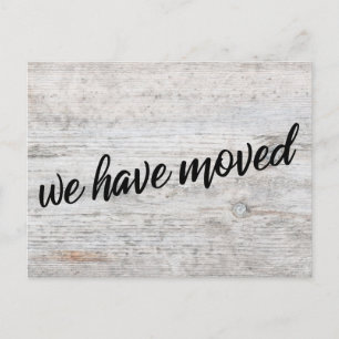 Woodgrain We Have Moved Change of Address Postcard