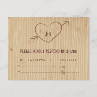 Woodgrain with Heart Response Card