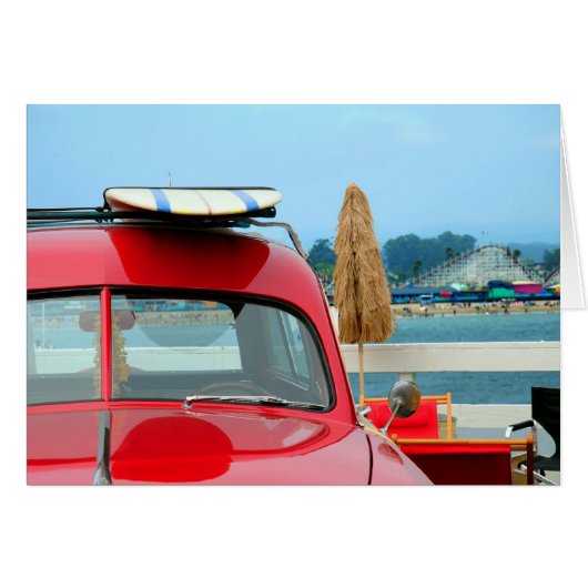 Woodie at the beach cards (Front Horizontal)
