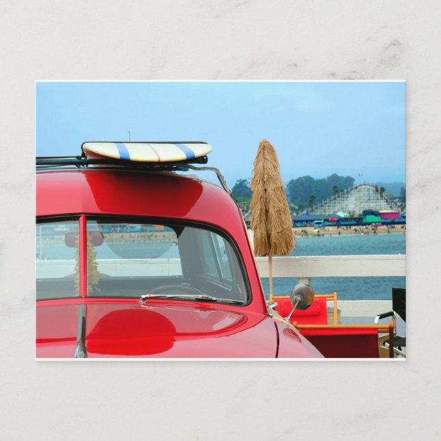 Woodie at the beach postcard (Front)