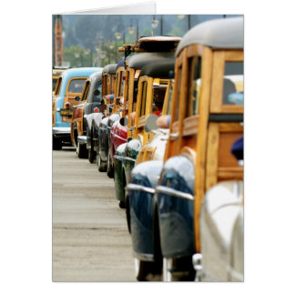 Woodies lined up to go cards