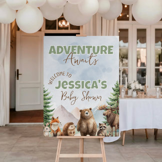 Woodland Adventure Awaits 16x20 Welcome Foam Board