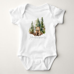 Woodland adventure awaits baby shower gift  baby bodysuit