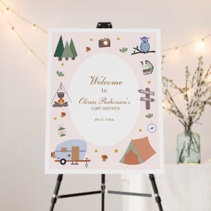Woodland Adventure Awaits Camping Baby Shower  Foam Board