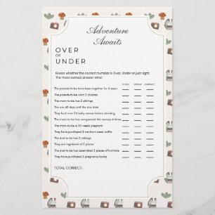 Woodland Adventure Awaits Camping Baby Shower Game