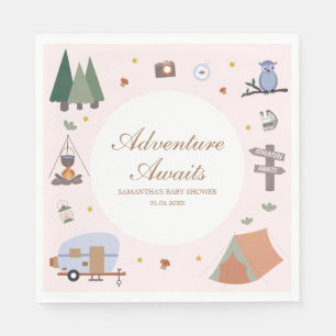 Woodland Adventure Awaits Camping Baby Shower Napkins