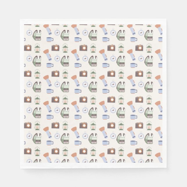 Woodland Adventure Awaits Camping Baby Shower Napkins (Front)