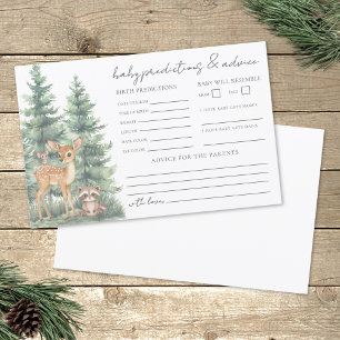 Woodland Adventure Baby Advice Predictions Card