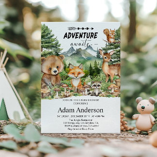 Woodland Adventure Baby Shower Invitation | Forest