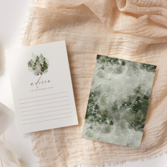 Woodland Adventure Gender Neutral Baby Shower Advice Card (Creator Uploaded)