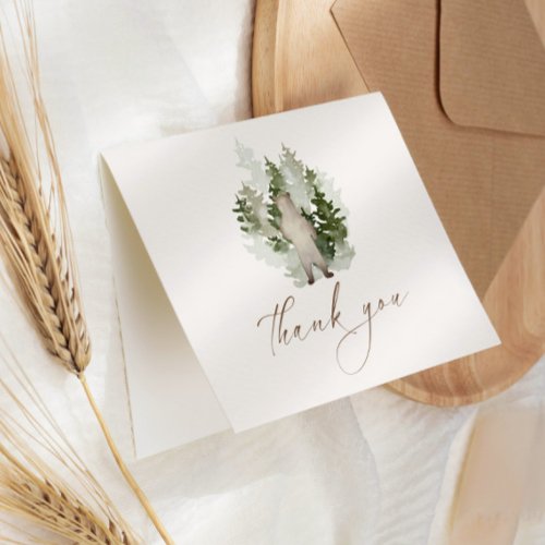 Woodland Adventure Gender Neutral Baby Shower Thank You Card