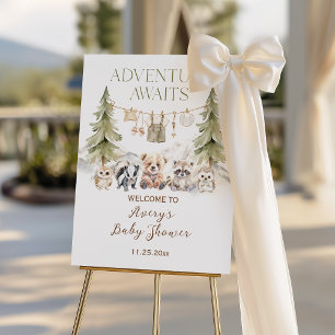 Woodland Adventure Oh Boy Baby Shower Foam Board