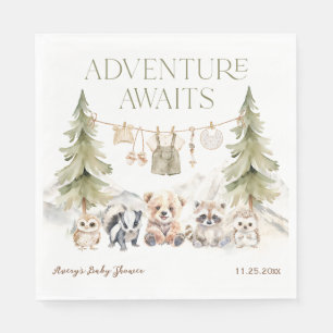 Woodland Adventure Oh Boy Baby Shower Napkins