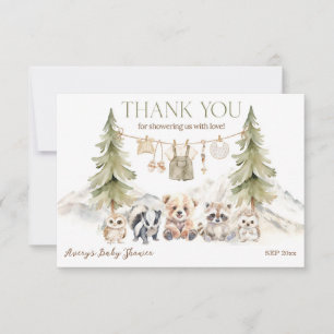Woodland Adventure Oh Boy Baby Shower Thank You Card