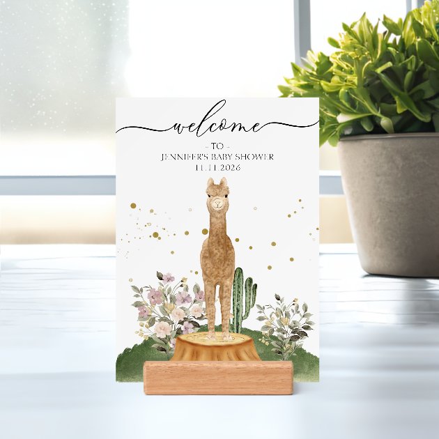 Woodland Alpaca Baby Shower Welcome Ceremony Holder