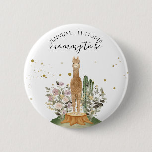 Woodland Alpaca Mommy to Be Button