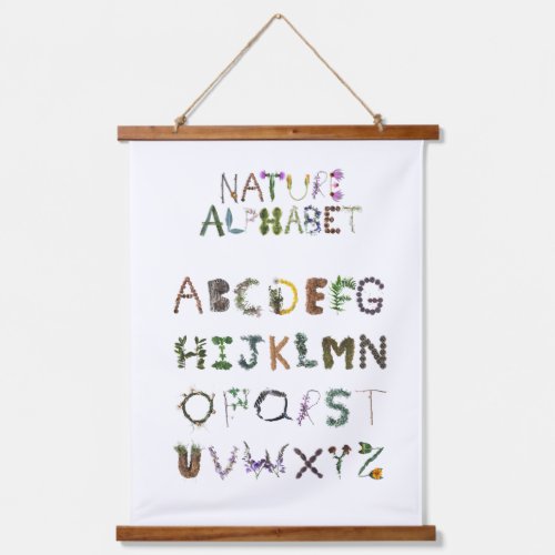 Woodland Alphabet ABC Nursery Decor  Nature Based Hanging Tapestry