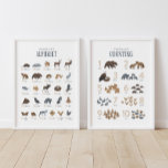 Woodland Alphabet and Counting Kids Room  Wall Art Sets<br><div class="desc">Add a finishing touch to your little one's space with this set of woodland alphabet and numbers posters.</div>