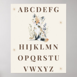 Woodland Alphabet Nursery Print