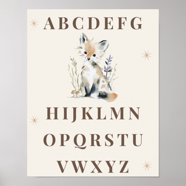 Woodland Alphabet Nursery Print (Front)