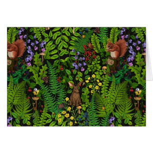 Woodland amimals and plants cards