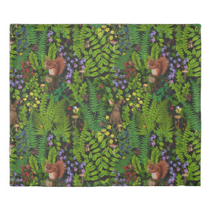 Woodland amimals and plants duvet cover