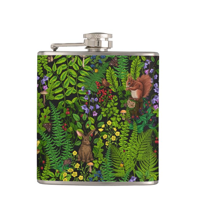 Woodland amimals and plants flask (Front)
