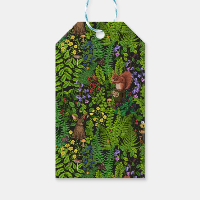 Woodland amimals and plants gift tags (Front)
