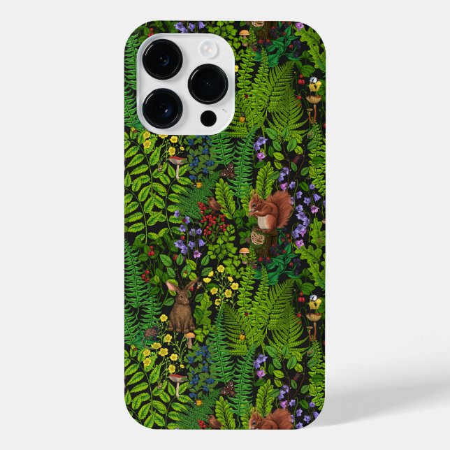 Woodland amimals and plants iPhone case (Back)