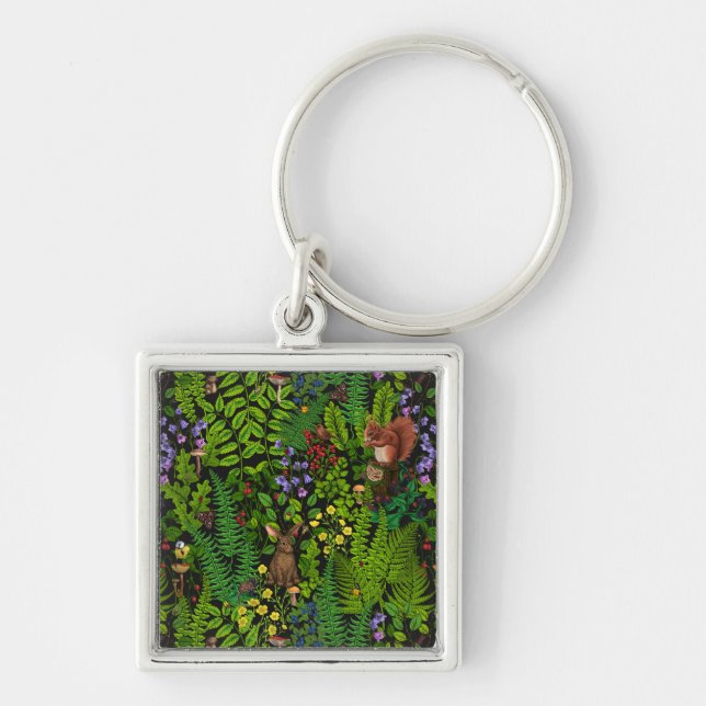 Woodland amimals and plants keychain (Front)