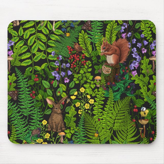 Woodland amimals and plants mouse pad (Front)